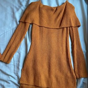 Charolette Russe mustard long sleeve knit dress